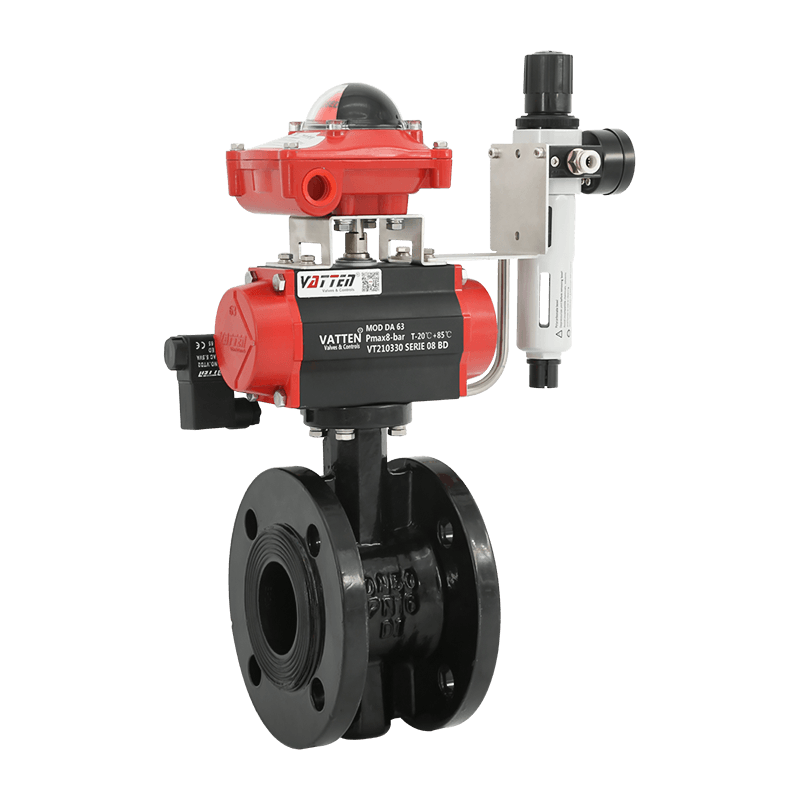 Pneumatický přírubový škrticí ventil