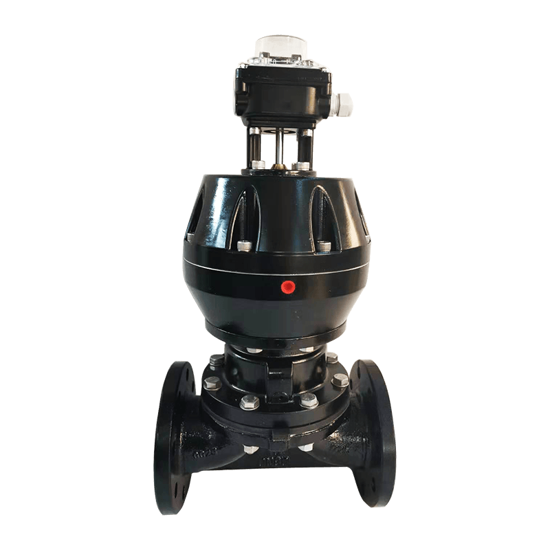 Pneumatický membránový ventil s přírubou