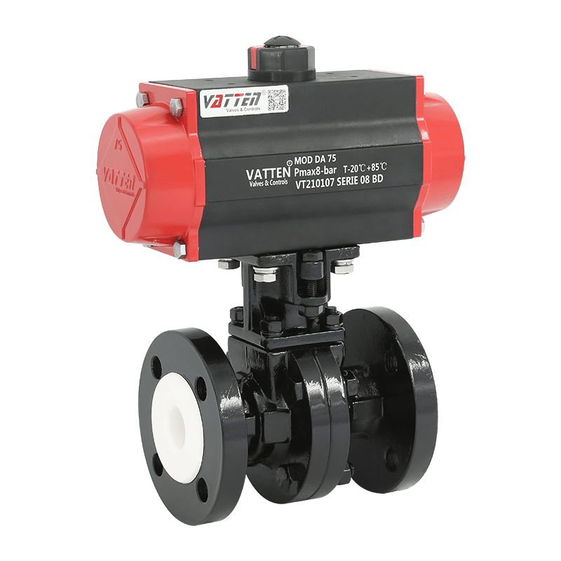 Pneumatický přírubový kulový ventil s fluorem